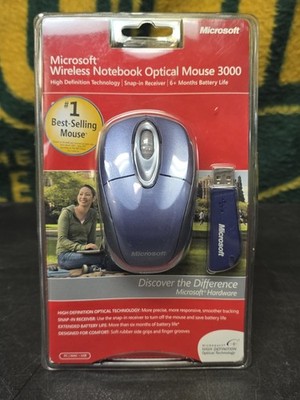 Microsoft Wireless Notebook Optical Mouse 3000 New Sealed