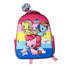 RARE Multicolored Chibi My Little Pony 13 inch backpack NWT