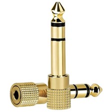 6.35MM Male to 3.5MM Female Stereo Audio Adapter Gold 1/4 to 1/8 Converter