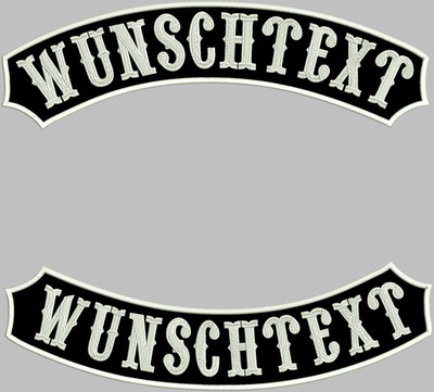 Rückenpatch  Rocker SET , Top und Bottom Rocker Aufnäher mit Wunschtext bis 45cm
