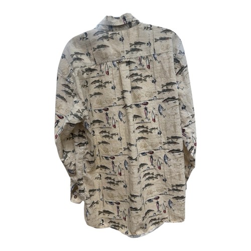 Magellan Sportswear Shirt Men's Large Button Down Bass Fishing AOP Long Sleeve - Picture 7 of 7