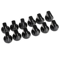 Musiclily Pro 12Pcs Black Universal Inch Metric Guitar Amp Effect Pedal Knob Set