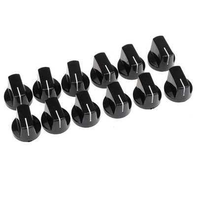 Musiclily Pro 12Pcs Black Universal Inch Metric Guitar AMP Effect Pedal Knob Set