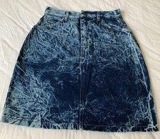 Vintage 1980s VICKIE Acid Wash Denim Skirt USA Made, 29  Waist, SZ 6-8, Medium