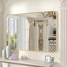 SNUGACE Gold Vanity Mirror for Bathroom 24x36 Inch Rectangle Framed Wall Mounted