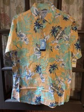MENS NWT 60 M IZOD SALTWATER DOCKSIDE WOVEN PRINT SHIRT HAWAIIAN