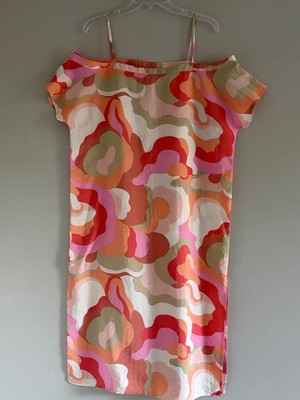Like Love Rayon/Nylon Off Shoulder w/Strap Made in Mexico Silky Midi, Abstract L