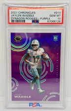 JAYLEN WADDLE Rookie 2021 Panini Chronicles Dynagon Purple Prizm /199 RC PSA 10