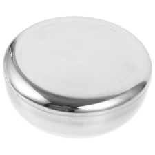 Men's Durable Stainless Steel Shave Soap Cup Shinning Shaving Mug Bowl Silver