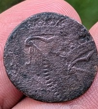 RARE !! Dutch VOC 1/2 Half Duit 1700  ERROR Double Struck New York Penny Coin_A2