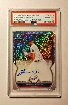 Joendry Vargas 2023 1st Bowman Chrome AUTO SPECKLE REFRACTOR /299 PSA 10 Gem z4