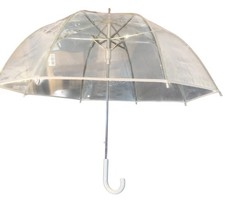 Clear Bubble Umbrella Transparent Dome With Curved Handle NEW Adults  Kids
