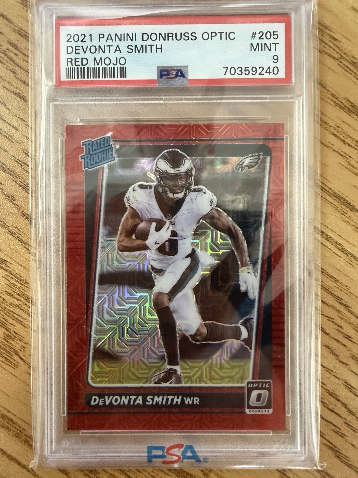 2021 Panini Donruss Optic - Rated Rookie Devonta Smith #205 Red Mojo Prizm (RC)