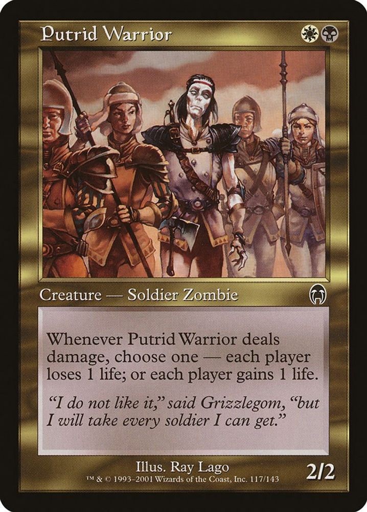 2001 Magic: The Gathering Apocalypse Putrid Warrior (#117, C, Moderately Played)