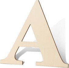 12 Inch Wooden Letters A, 1/5 Inch Thick Blank Unfinished Wood Letter Wooden ...