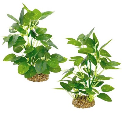 Silk Aquarium Plants (2-Pack) 9.8 Inch Artificial Plastic Fish Fish Habitat D...