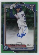 2024 Bowman Chrome Sapphire Prospects Green 26/99 Braylin Morel Auto 1i3j