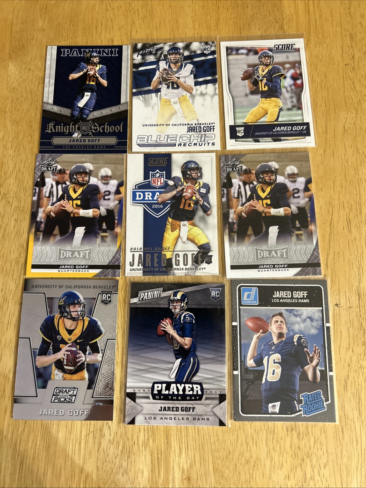 Jared Goff Lions 2016 Rookie Lot Of 12 Different Cards Inserts Parallels +++