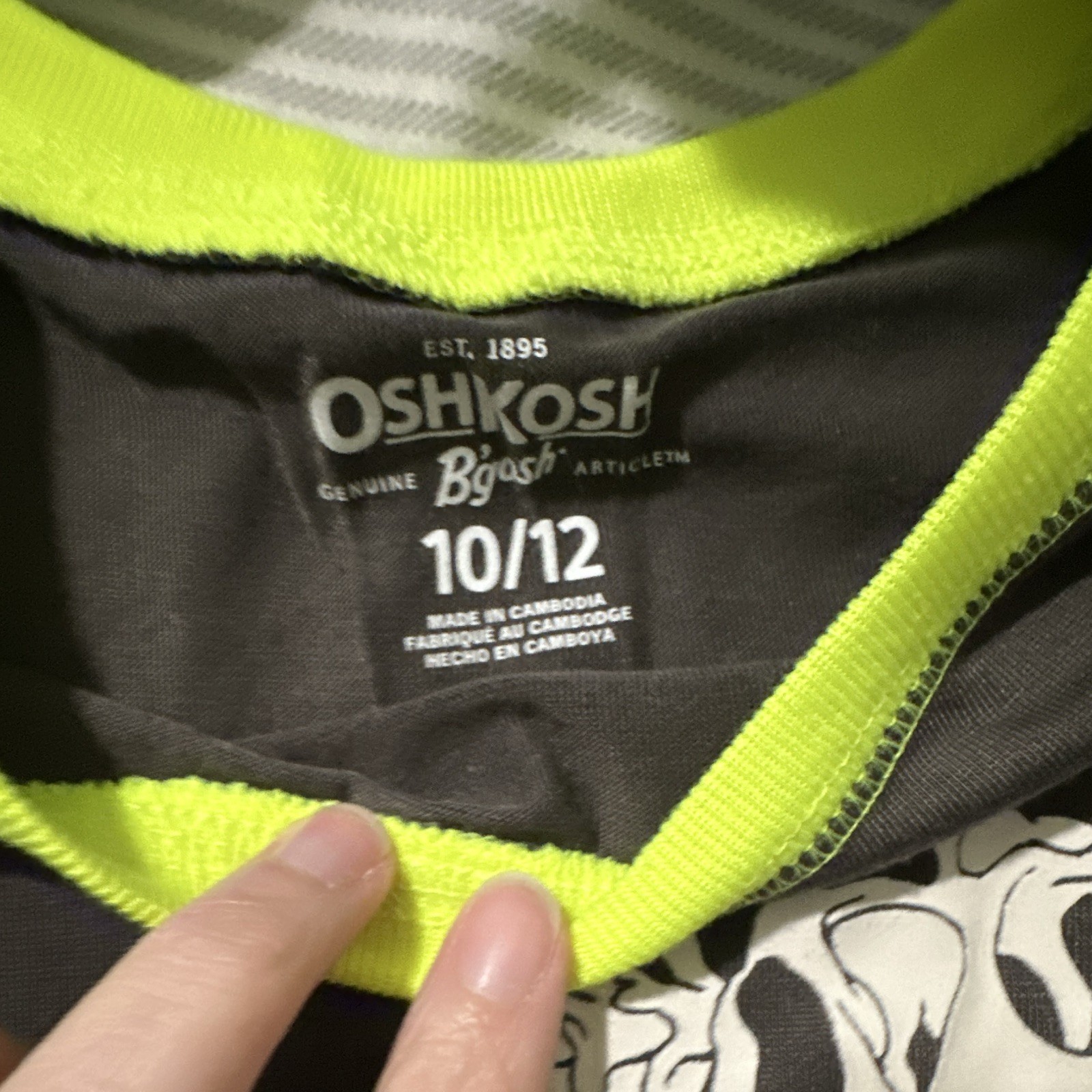 OshKosh B'gosh Boys 10/12 Dinosaur 2pc Pajama Set Gray/Green Long Sleeve image 3