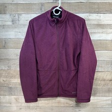 Marmot Women's Purple Fleece Jacket Textured Wave Full Zip Warm Outerwear M