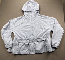 Nike Everything Wovens Oversized Hooded Windbreaker Jacket Light Blue XL