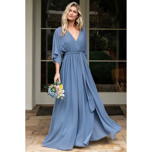 Baltic Born NWOT Kia kimono Maxi Dress Whisper Blue Bridesmaid Wedding Large