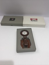 Swiss Army Silver Tone Brown Leather Quartz Analog Pocket Watch W/ New Battery 