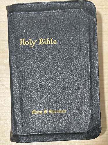 1920’s The Holy Bible. Black Face Type Edition. Philadelphia. Genuine Leather.