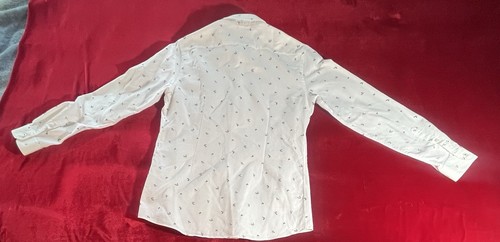 ZARA Men’s Slim Fit Dress Shirt L White Floral Print Long Sleeve - Picture 15 of 18