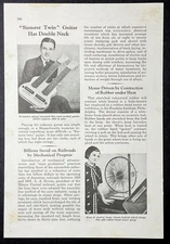 Gibson electric EH-150 1937 pictorial “Siamese Twin Guitar Has Double Neck”