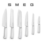 SMEG 6 Piece Stainless Steel Knife Set Chef Santoku Bread Meat (4 Days Delivery)