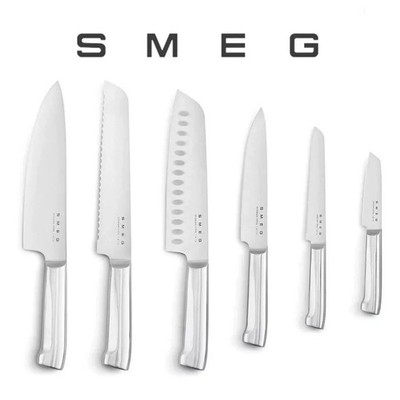 SMEG 6-teiliges Edelstahl Messerset Chef Santoku Brot Fleisch (4 Tage Lieferung)