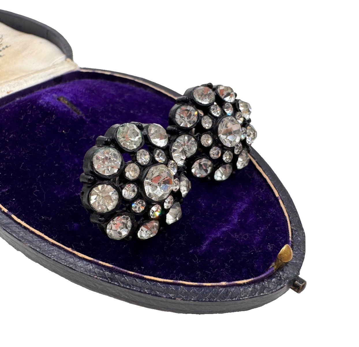 ART DECO DRAMATIC PASTE BLACK CELLULOID ANTIQUE O… - image 8