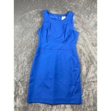 J Crew Blue Petite Wool Blend Sheath Dress Style A9101 Size 10