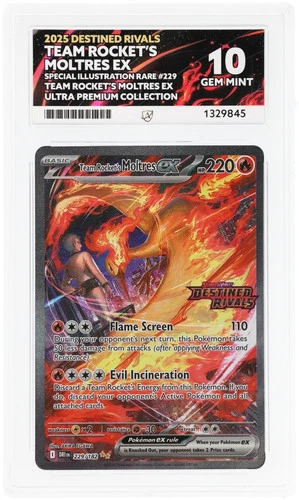 Pokemon 2025 - DRI EN - Rocket's Moltres ex #229 - UPC - ACE 10 [Perfect]