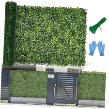 Artificial Boxwood Roll Panel Backdrop: UV-Anti Greenery Faux Grass 40"X120"