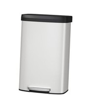 21 gal / 80 L Metal Trash Can with Lid, Large Garbage Can 21.1 Gallons White