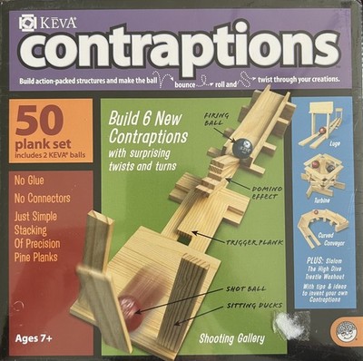 Keva Contraptions - 50 Wooden Pine Plank Set by Mindware New And Sealed ...