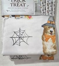 HALLOWEEN Witch Dogs Fabric Shower Curtain Rings 70" x 72"