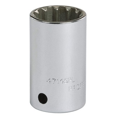 PROTO J4714SPL Socket, Steel, Chrome, 7/16 in 19C442