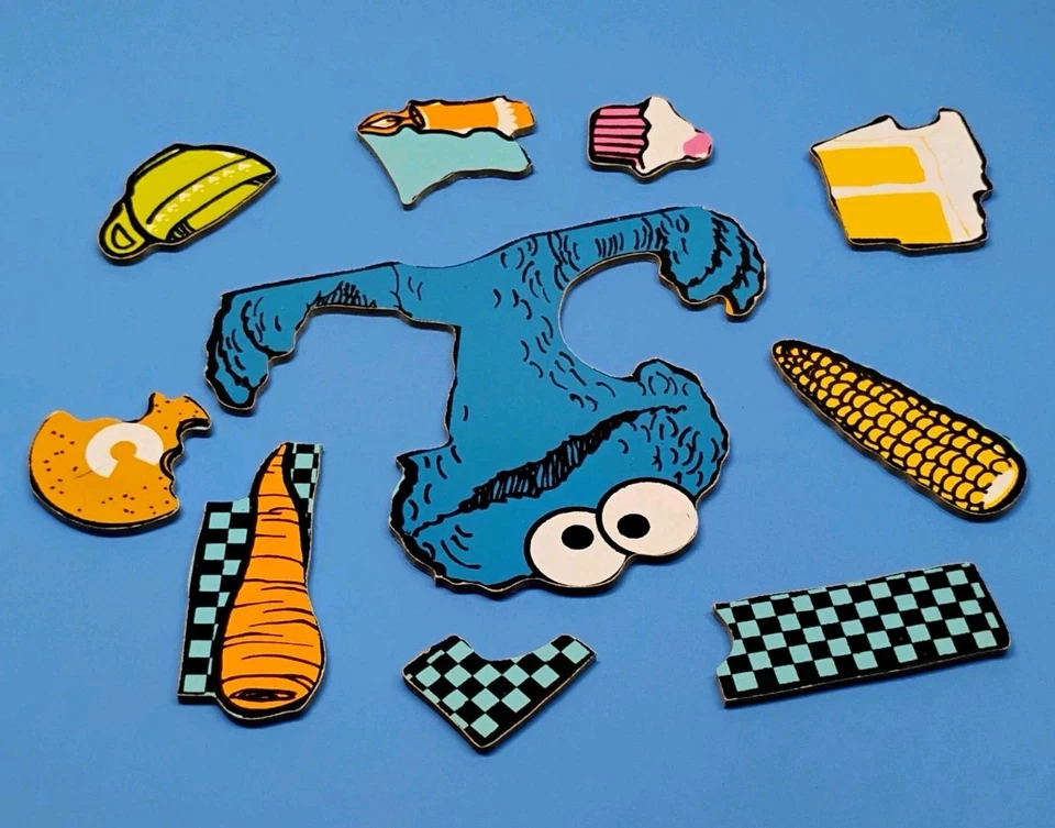 Vintage Playskool  Wooden Sesame Street C Is For Cookie Monster Muppets Puzzle - Image 3 of 4