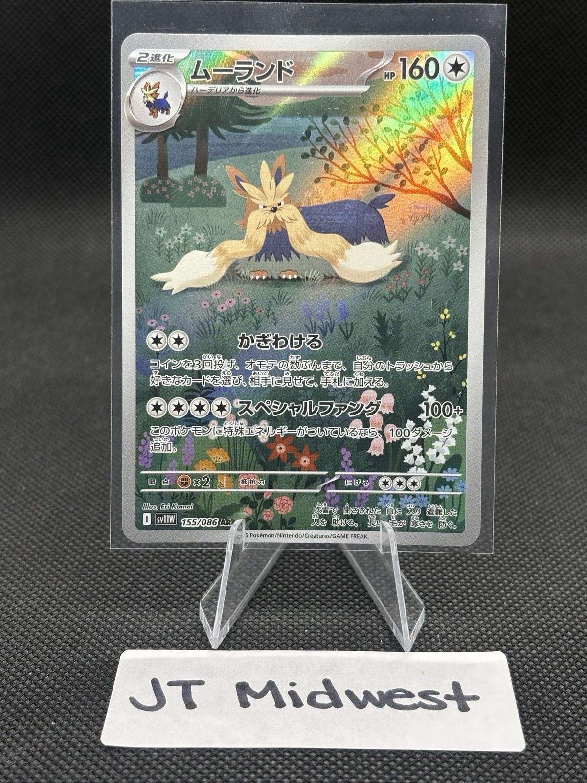 Stoutland AR IR 155/086 SV11B Black Bolt Japanese Pokemon Card TCG NM