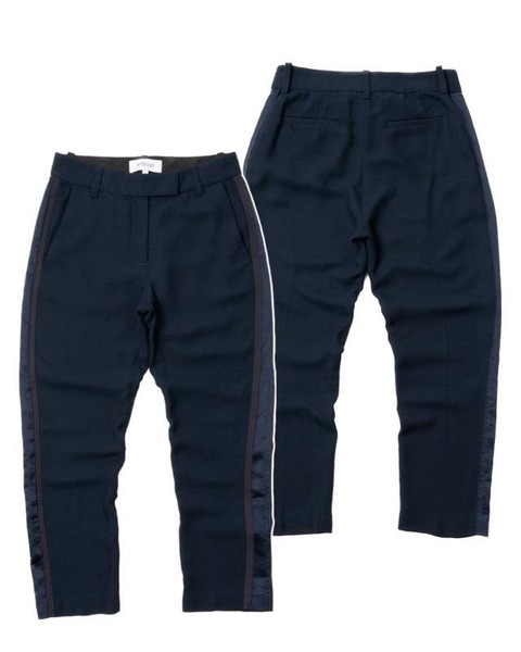 Women Derek Lam 10 Crosby Trousers Navy Viscose 38