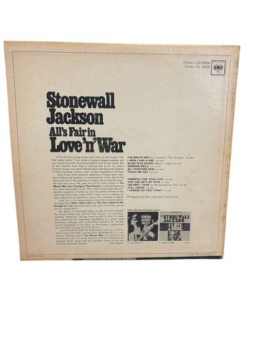 Stonewall Jackson Alls Fair In Love N War Album Columbia Mono CL-2509 360 Sound - Picture 2 of 5