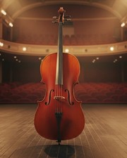 D'Luca 4/4 Full Size Student Cello Outfit Flamed Maple Aged Spruce CAC400-44