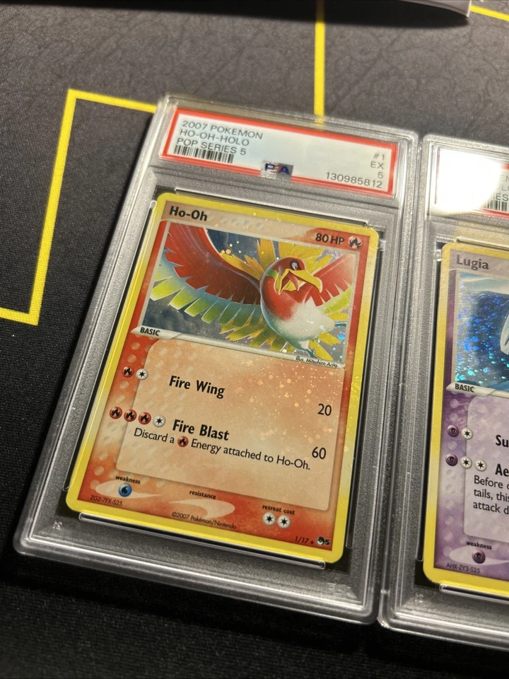 PSA 5 Ho-Oh 1/17 & Lugia 2/17 -Graded Pokemon Cards- Pop Series 5 HOLO BLEED - Image 4 of 4
