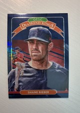 2020 Optic Diamond Kings Shane Bieber #18 Blue Pandora Prizm /99