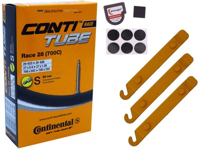 1x Schlauch Continental 23-622 (28x7/8) 700x23C SV 60mm Sclaverand +Reifenheber