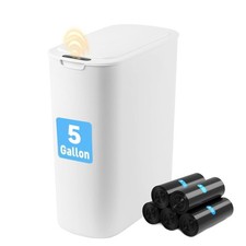 Automatic Motion Sensor Bathroom Trash Can with Lid, 5 Gallon Touchless Trash...