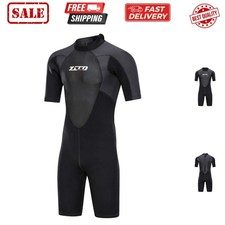 Men's Wetsuits 1.5/3mm Neoprene Back Zip Shorty Dive Skin for Spearfishing,S...